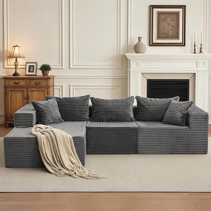 Hetoy Oversized L Shape Modular Sofa, Soft Modular Sectional Couch by HetoyRideon