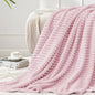 BEDELITE 3D Ribbed Cherry Blossom Fleece Twin Blanket by BEDELITE