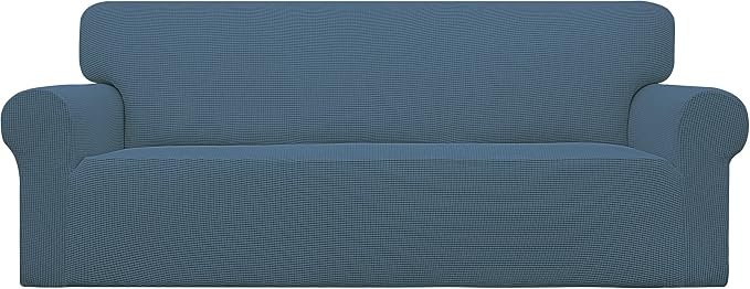 Easy-Going Stretch Oversized Sofa Couch Slipcover Washable Bluestone | 1-Piece by Easy-Going