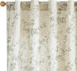 Green Vintage Floral Linen Curtains Farmhouse 38W X 84L 2 Panels | Elisa Series by Lazzzy