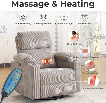 Rocking Chair Nursery with Adjustable Armrests, Electric Glider Recliner - Image 3