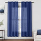 Classic Blue Linen Curtains 72 Inch Length by Nanspring