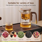 Enchanti Tea Pot, Magic Glass Teapot with Strainer,Magnetic Water Separation with Infuser -800ml/27.1oz