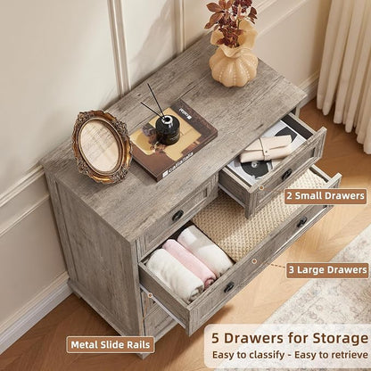 Joaxswe Farmhouse 5 Drawer Dresser - Image 7