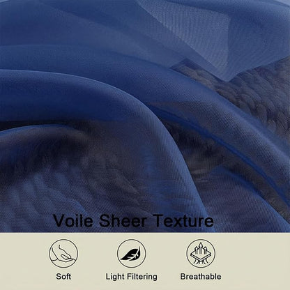 Sheer Curtains 84 Inches Long 2 Panels Set - Image 3