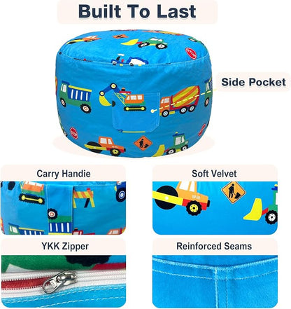Lukeight Stuffed Animals Storage Bean Bag Chair Cover - Image 5