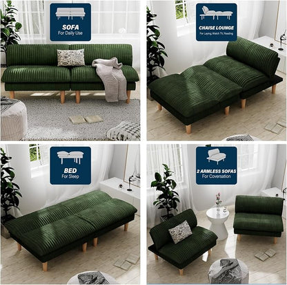 Ribilake 69" Futon Sofa Bed, 4 in 1 Multi-Function Couch Sleeper - Image 5