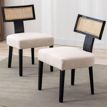 VESCASA Linen Upholstered Dining Chairs by VESCASA
