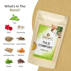 BREWIX Holy Basil Tea Bags (15 Pyramid Tea Bags) | Tee With Tulsi Leaves and Chamomile | Caffeine Free, Calming Herbal Tea With Fresh and Cool Flavor