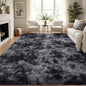 PLHXFR 8x10 Area Rugs Living Room: Fluffy Bedroom Soft Shag Rug Black Grey | by PLHXFRSoftAreaRugs