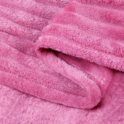 BEDELITE 3D Ribbed Hot Pink Fleece Throw Blanket - Image 6