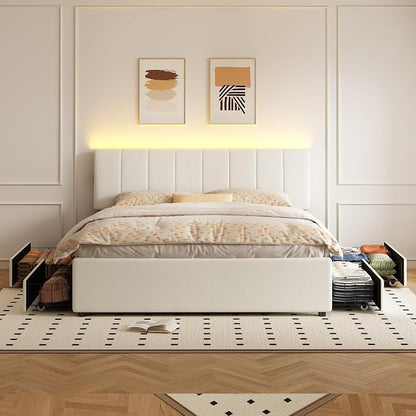 King Size Upholstered Platform Bed - Image 6