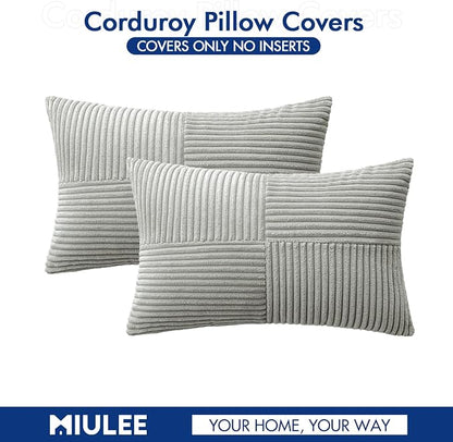 MIULEE Silver Grey Decorative Lumbar Throw Pillow Covers 12x20 Inch - Image 6