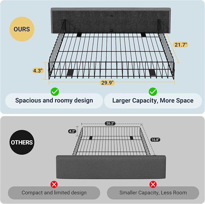 Allewie Upholstered Queen Size Platform Bed Frame - Image 7