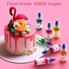 12 Color Food Coloring Set - Vibrant Liquid Food Colors Frosting Dye Tasteless for Baking, Cake Decorating, Easter Egg, Royal Icing, Fondant, Macaron - 0.25 Fl. Oz Bottles