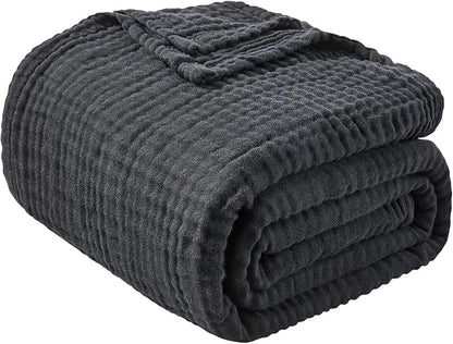 EMME Muslin Blankets for Adults Throw Blanket for Couch Breathable Gauze Soft - Image 7