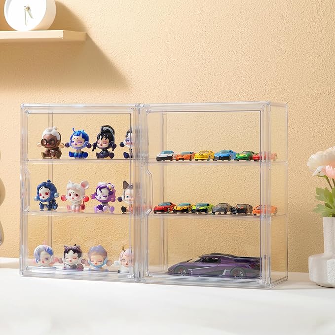 Attelite Acrylic Display Cases for Collectibles, 2 Pack 3 Layer Clear Display - Image 6