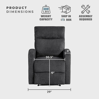 Lexicon Manual Recliner Chair, Textured Microfiber Reclining Chair, Wall Hugger - Image 5