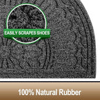 Mibao Door Mat Outdoor Indoor, 23.5" x 35.5", Half Round Door Mats, Non-Slip Front Door Mats Outdoor, Dirt Trapper Welcome Mats for Front Door, Back Door, Shoe Scraper, Black
