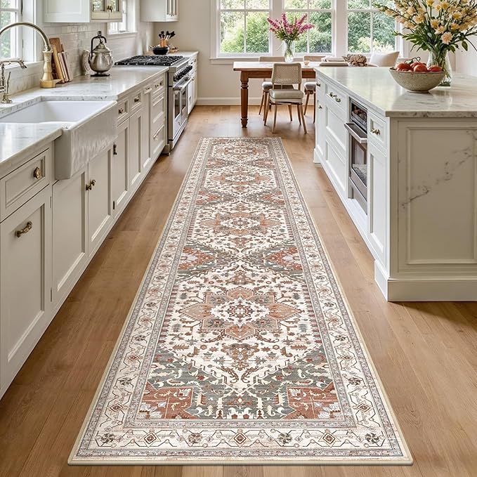 Yamaziot Washable Runner Rug, 2x10 Non-Slip Boho Hallway Kitchen Rug | Stain by Yamaziot