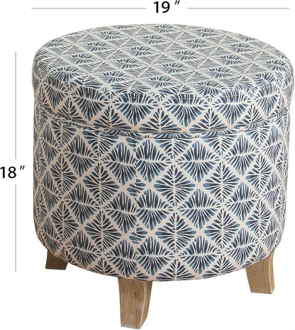 Homepop Home Decor | Upholstered Round Storage Ottoman | Ottoman - Image 3