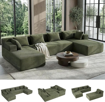 MONVANE 141" U Shaped Cloud Sectional Couch by MONVANE