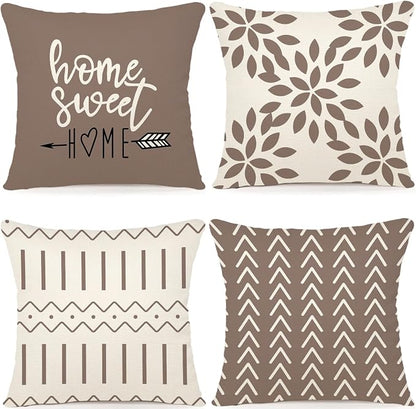 YCOLL Pillow Covers 16x16 Set of 4, Modern Sofa Throw Pillow Cover, Decorative by PillowCoversExpert