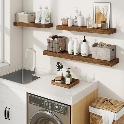 fuqing Floating Shelves for Wall, Wall Mounted Wood Floating Shelf - Image 4