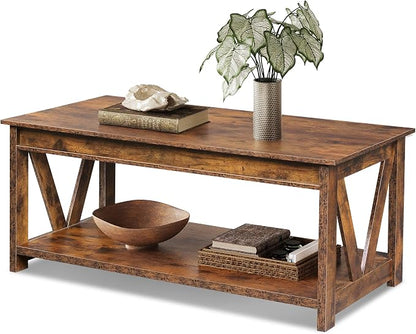 WLIVE Coffee Table, Wood Center Table - Image 10
