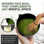 Luxury Matcha Set – 5 Piece Ceremonial Tea Kit with Matte Black Bowl, Bamboo Whisk, Holder, Sifter & Scoop – Premium Gift for Matcha Lovers at Home or Café