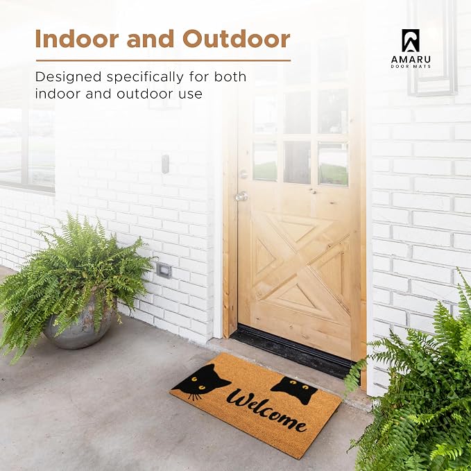 Coir Welcome Mat, Welcome Cats, 24 x 36 in | 100% Natural Coir, Anti-Shedding - Image 4