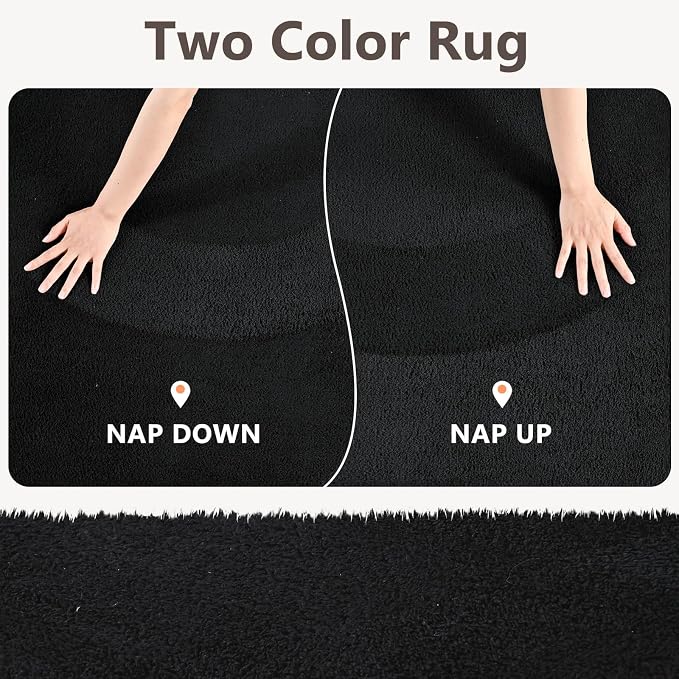 2x3 Black Solid Area Rug Washable Non-Slip Soft - Image 9