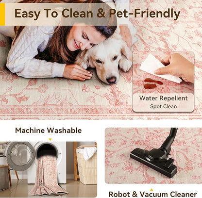 RELEANY Washable Area Rug, Large 9'x12', Water Repellent, Pet Friendly - Image 5