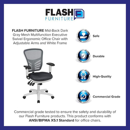 Flash Furniture Nicholas Mid-Back Swivel Office and Gaming Chair, Ergonomic - Image 12