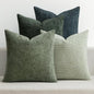 MIULEE Soft Decorative Chenille Pillow Covers Green Navy 18x18 Pack of 4 | by MIULEE
