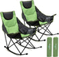 SUNNYFEEL Oversized Rocking Camping Chair 2 Pack, Fully Padded Patio Chair by SunnyFeelCamping