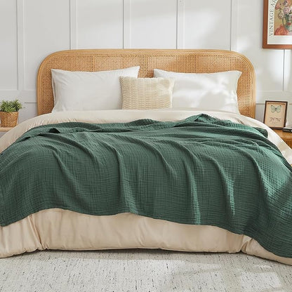 EMME Muslin Blankets for Adults Throw Blanket for Couch Breathable Gauze Soft - Image 7