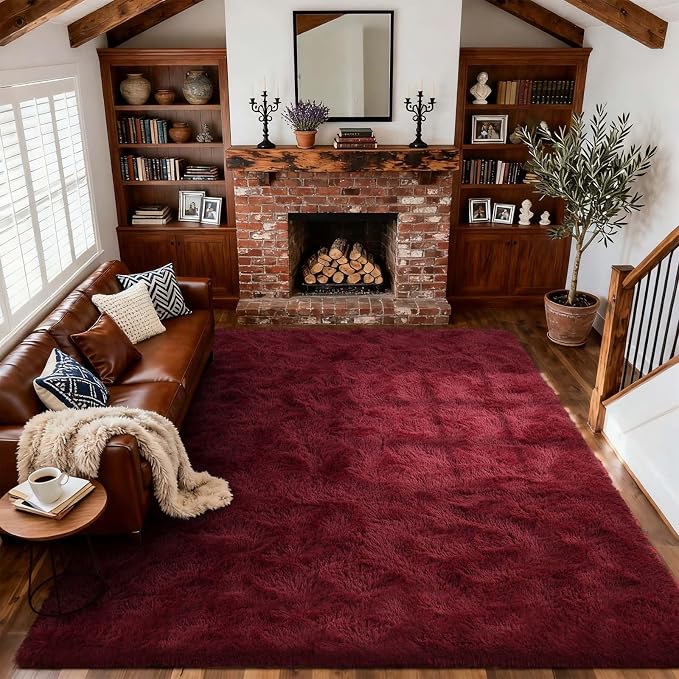 Area Rugs for Living Room, 6x9 Feet Soft Fluffy Shagg Plush Rug High Pile Large by Cuzwlovita