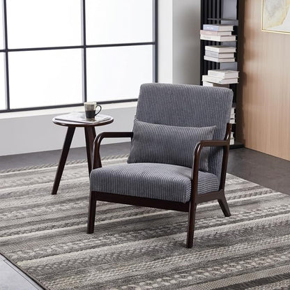 Beige Midcentury Modern Accent Chair by HRVEOCEI