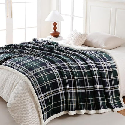 PU MEI Sherpa Fleece Throw Blanket 60" x 80" Reversible Plush Fluffy Large Big - Image 2