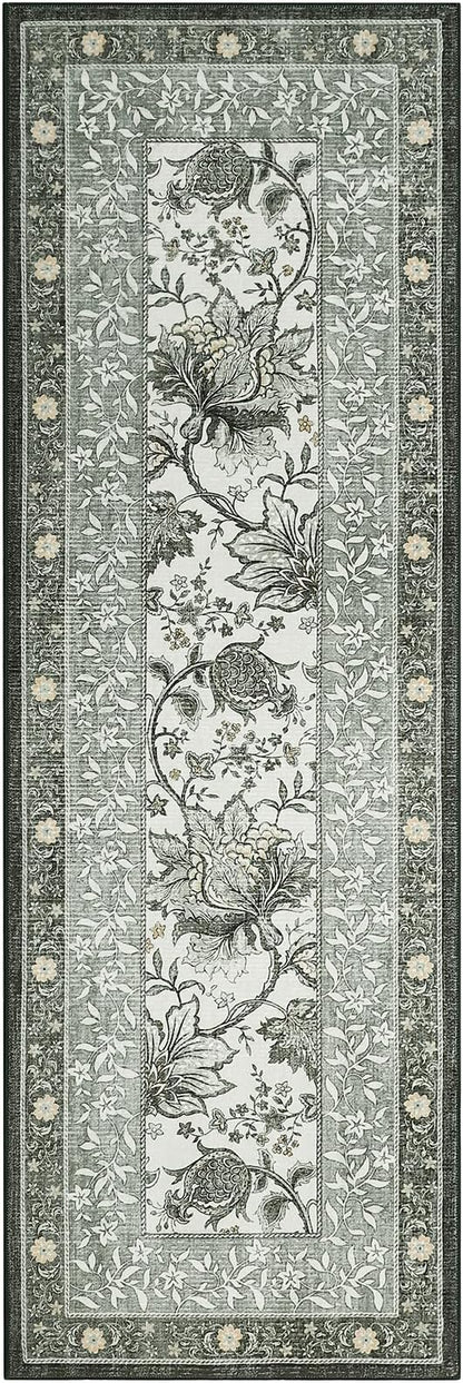 GarveeHome Provence Fog 2.5 x 8 Washable Kitchen Runner Rugs Non Slip Vintage - Image 4