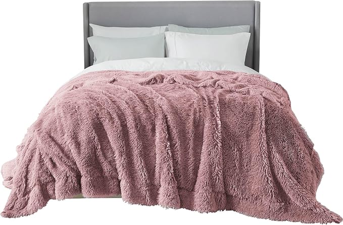 Bedsure GentleSoft Fluffy Dusty Pink Blankets Queen Size - Image 8