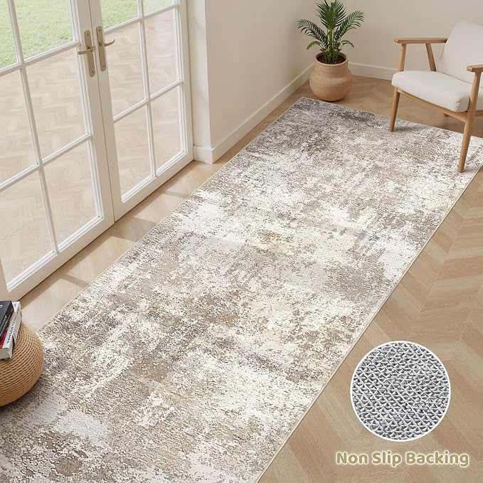 LOONGRUG Runner Rug 2x10 Washable Non-Slip Kitchen Neutral Modern Rug | - Image 3