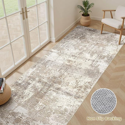 LOONGRUG Runner Rug 2x10 Washable Non-Slip Kitchen Neutral Modern Rug | - Image 3