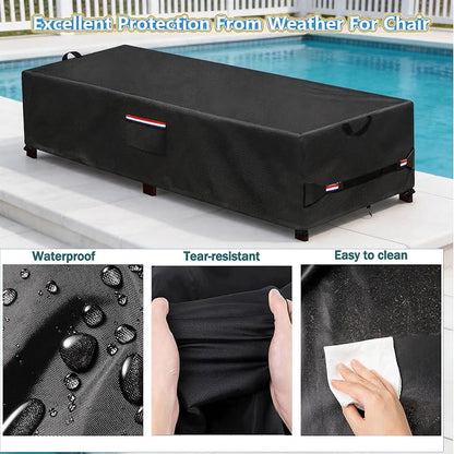 Waterproof Patio Lounge Chair Cover 2 Pack, Heavy Duty 600D Waterproof Outdoor - Image 5