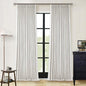 Beige White Pinch Pleated Full Blackout Linen 96 Inch Curtains 2 Panels | Room by Twodrapes