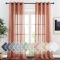 NICETOWN Linen Semi Sheer Curtains, Grommet Top Rustic Farmhouse Linen Curtains by NICETOWN