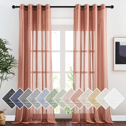 NICETOWN Linen Textured Semi Sheer Curtains by NICETOWN