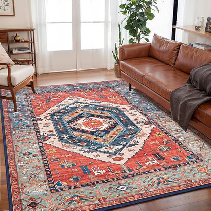 SERISSA 5x7 Washable Non Slip Boho Area Rug by SERISSAHomeDecorCollection
