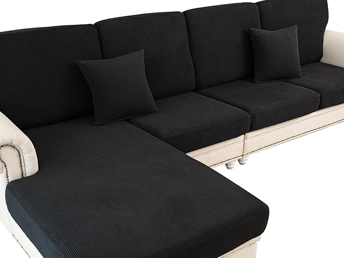 LA MEACK Couch Cushion Cover Seat Cushion Cover Stretch Armchair Cover Separate by LA+MEACK